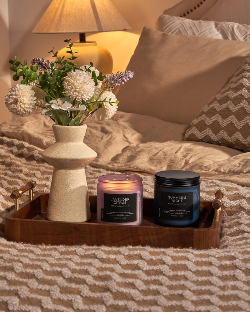 M&SENSE Soy Candles for Home Scented  11.6oz Lavender Citrus Aromatherapy Candles  70H Burn Time  Stress Relief Gifts for Mom Girlfriend Teacher  Medium Jar Candle for Spa  Bath  Yoga - Image 5